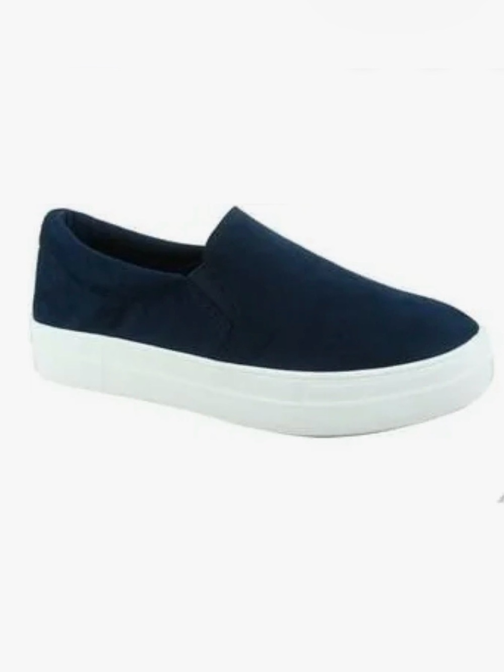 Soda Black Slip-On Platform Loafers with White Sole